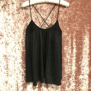 🎀 black VS tank with lace details